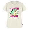 I LOVE SUSHI – Katzen T-Shirt (Frauen) - Naturweiß