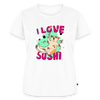 I LOVE SUSHI – Katzen T-Shirt (Frauen) - Weiß