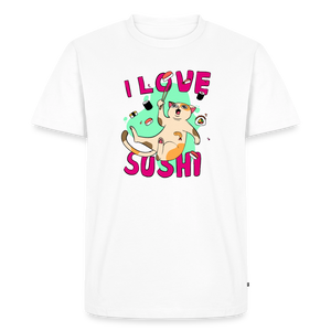 I LOVE SUSHI – Katzen T-Shirt (Männer) - Weiß
