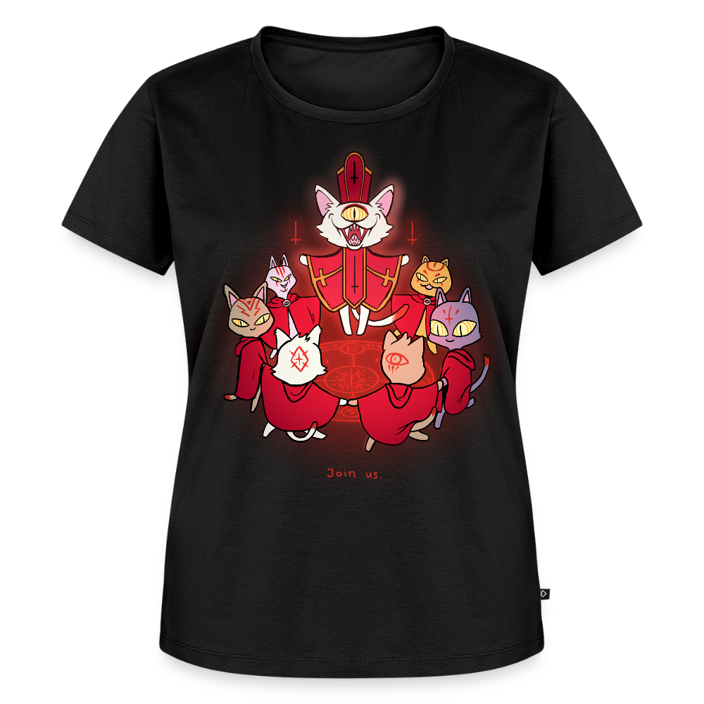 Cat Cult – Katzen T-Shirt (Frauen) - Schwarz