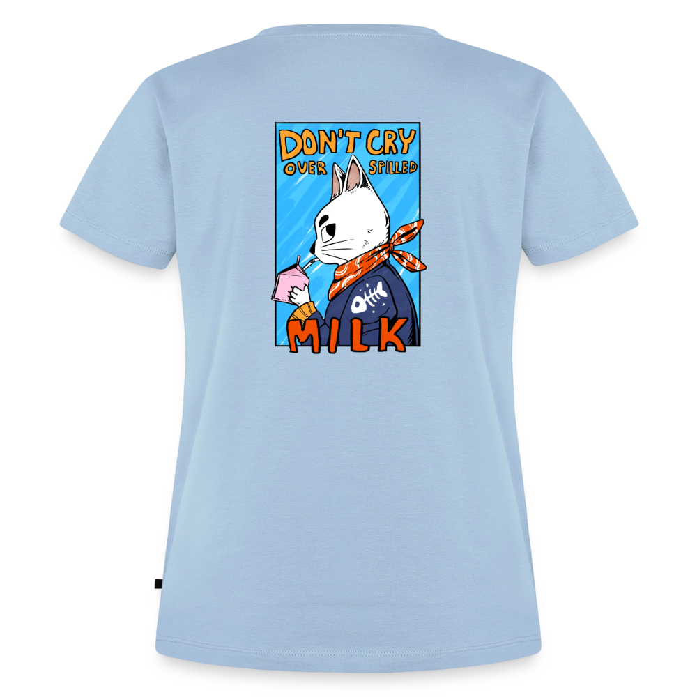 Don't cry over spilled milk – Katzen T-Shirt (Frauen) - Hellblau