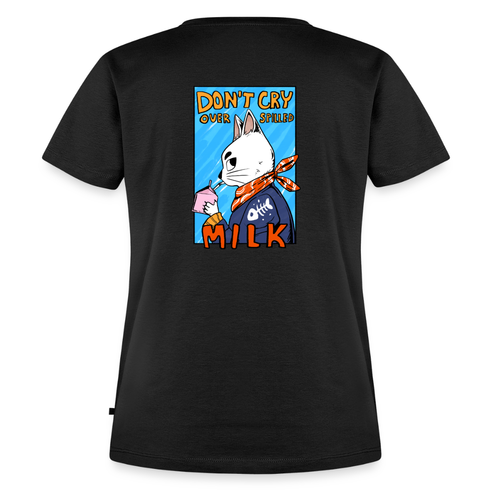 Don't cry over spilled milk – Katzen T-Shirt (Frauen) - Schwarz