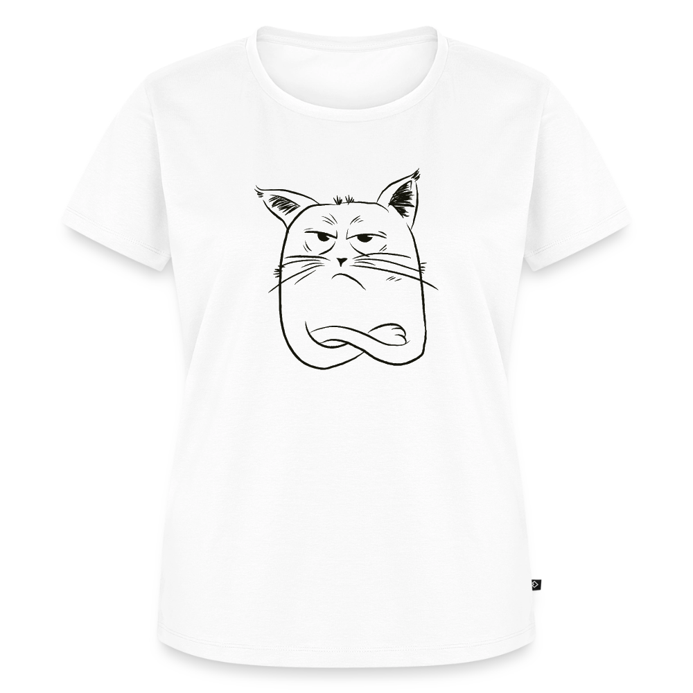 Cranky Cat – Katzen T-Shirt (Frauen) - Weiß