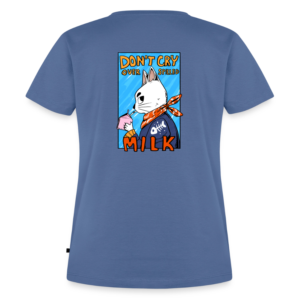 Don't cry over spilled milk – Katzen T-Shirt (Frauen) - Taubenblau