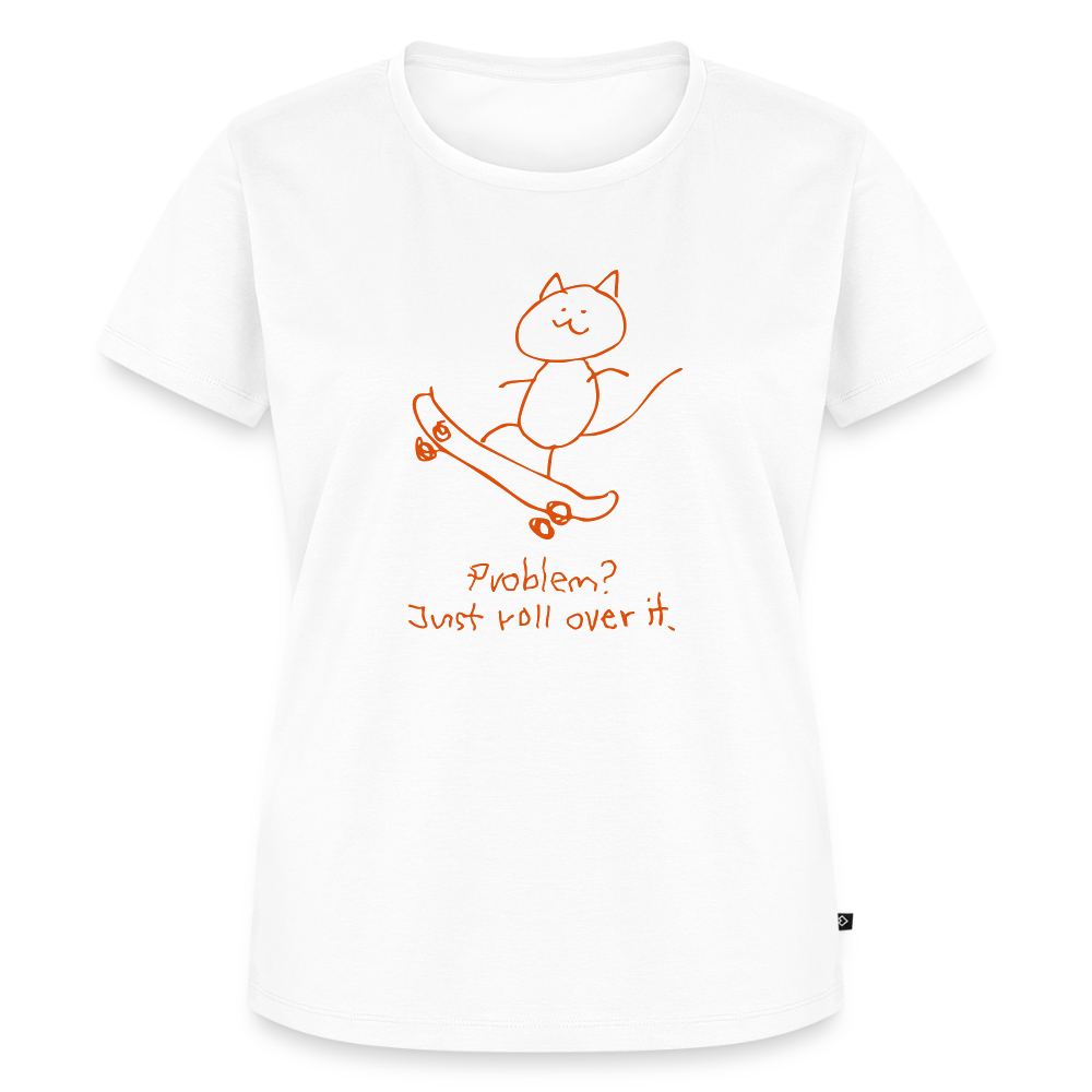 Skater Cat – Katzen T-Shirt (Frauen) - Weiß