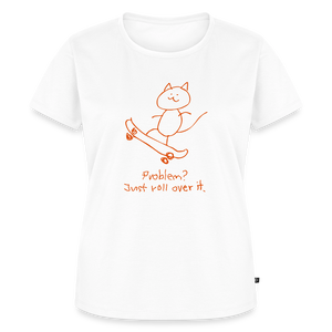 Skater Cat – Katzen T-Shirt (Frauen) - Weiß