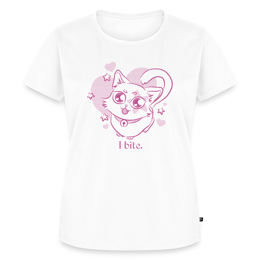 I Bite – Katzen T-Shirt (Frauen) - Weiß
