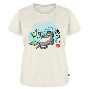 Atsui! – Katzen T-Shirt (Frauen) - Naturweiß