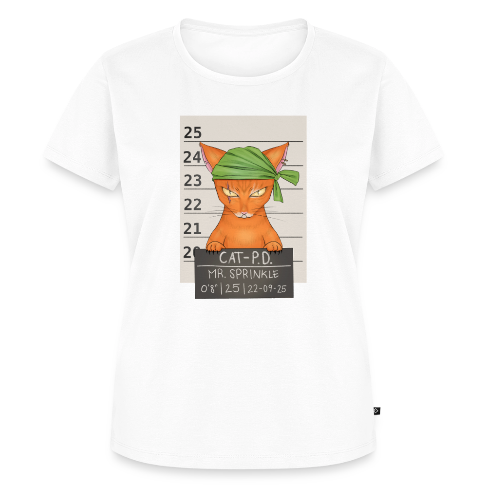 Mr. Sprinkle – Katzen T-Shirt (Frauen) - Weiß