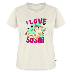 I LOVE SUSHI – Katzen T-Shirt (Frauen) - Naturweiß