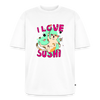 I LOVE SUSHI – Katzen T-Shirt (Unisex) - Weiß