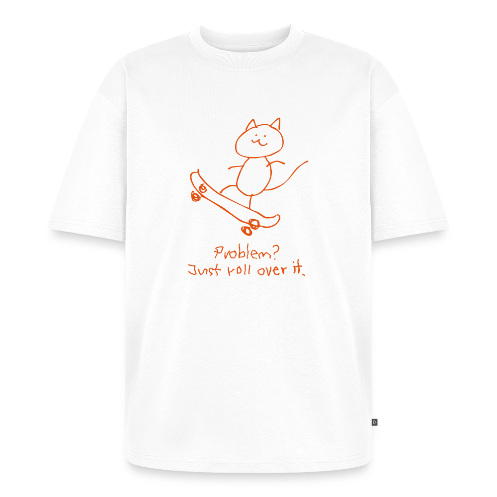 Skater Cat – Katzen T-Shirt (Unisex) - Weiß