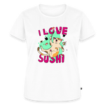 I LOVE SUSHI – Katzen T-Shirt (Frauen) - Weiß