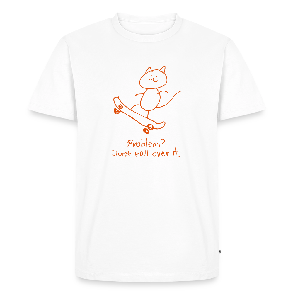 Skater Cat – Katzen T-Shirt (Männer) - Weiß