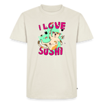 I LOVE SUSHI – Katzen T-Shirt (Männer) - Naturweiß
