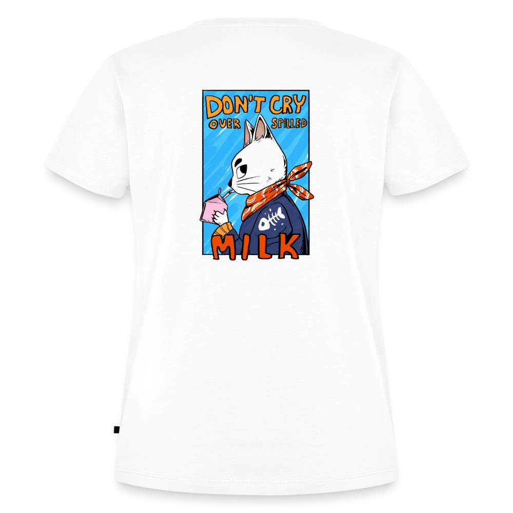 Don't cry over spilled milk – Katzen T-Shirt (Frauen) - Weiß